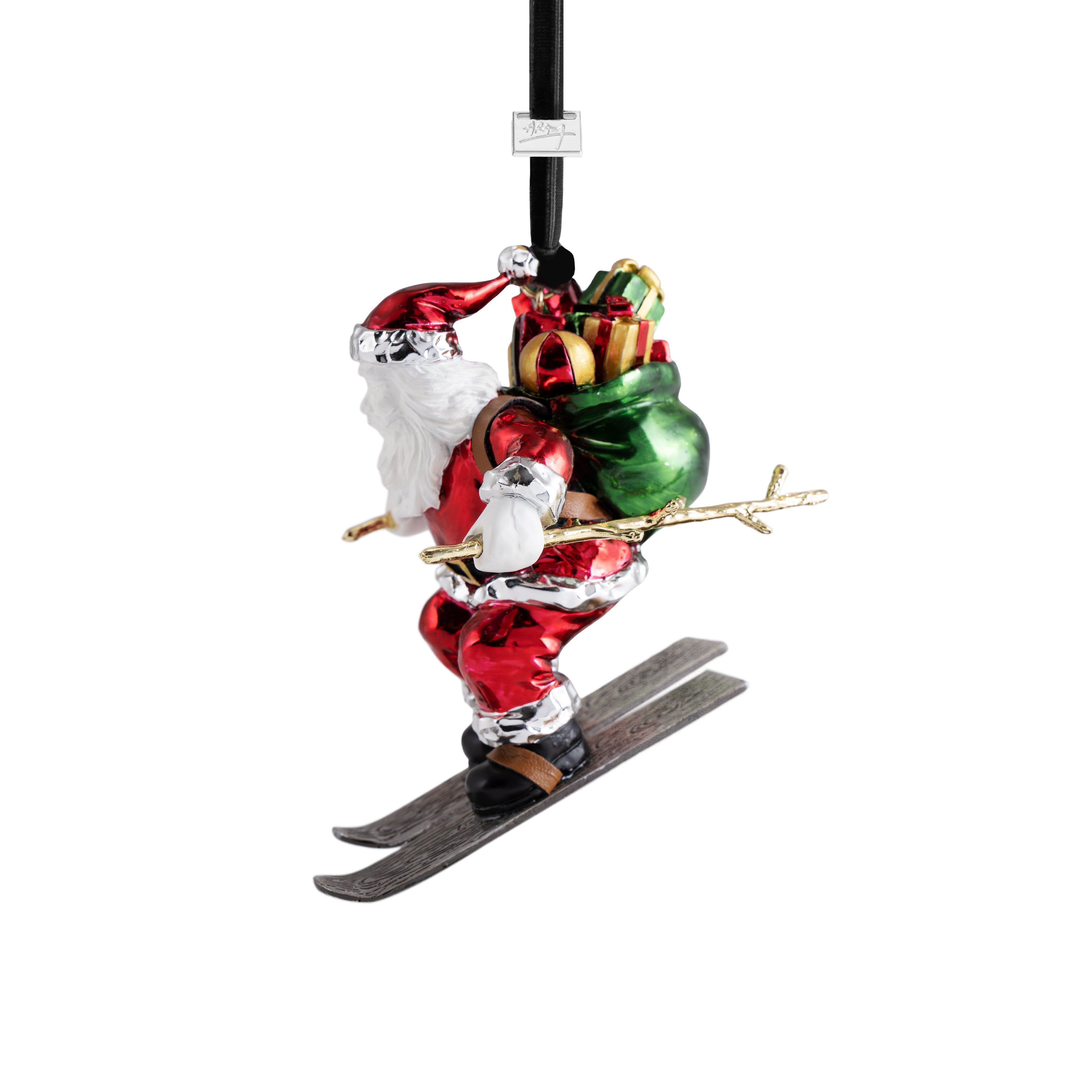 Christmas Skiing Santa Ornament - Festive Holiday Decoration for Tree, Gift & Winter Home Decor