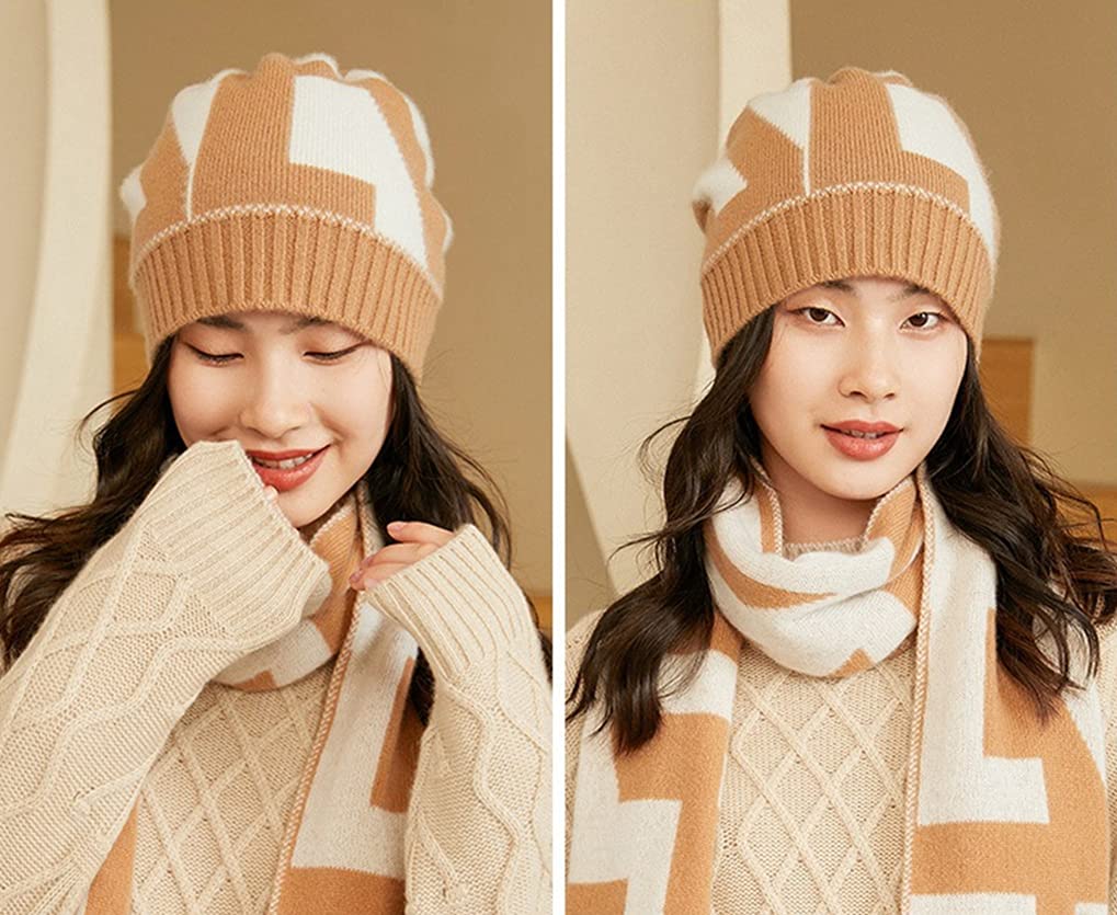 Warm Winter Knitted Cashmere Beanie Hats for Women & Men - Colorful Ski Skull Cap with Tie-Rope Design | Cozy Sleep Hat for Cold Weather, Outdoor Activities & Travel