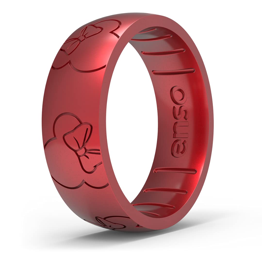 Disney Mickey Mouse & Minnie Mouse Silicone Wedding Bands for Couples - Comfortable, Durable, and Hypoallergenic - Perfect for Active Lifestyles, Workouts, and Everyday Wear