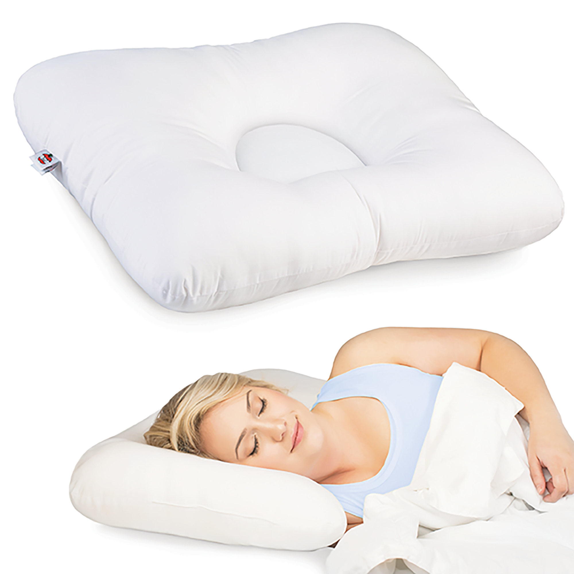 D Core Cervical Support Pillow - Orthopedic Memory Foam Neck Pillow for Pain Relief, Improved Sleep & Posture - Perfect for Side, Back & Stomach Sleepers, Travel & Home Use