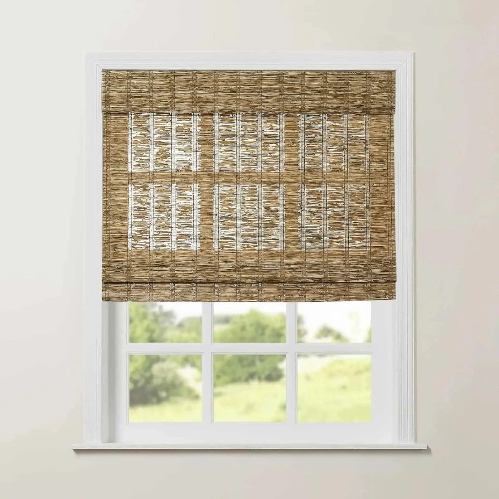 Rae Natural Ramie Jute Woven Wood Window Shades - Series M | Eco-Friendly Bamboo Blinds for Living Room, Bedroom & Office | Light Filtering & UV Protection