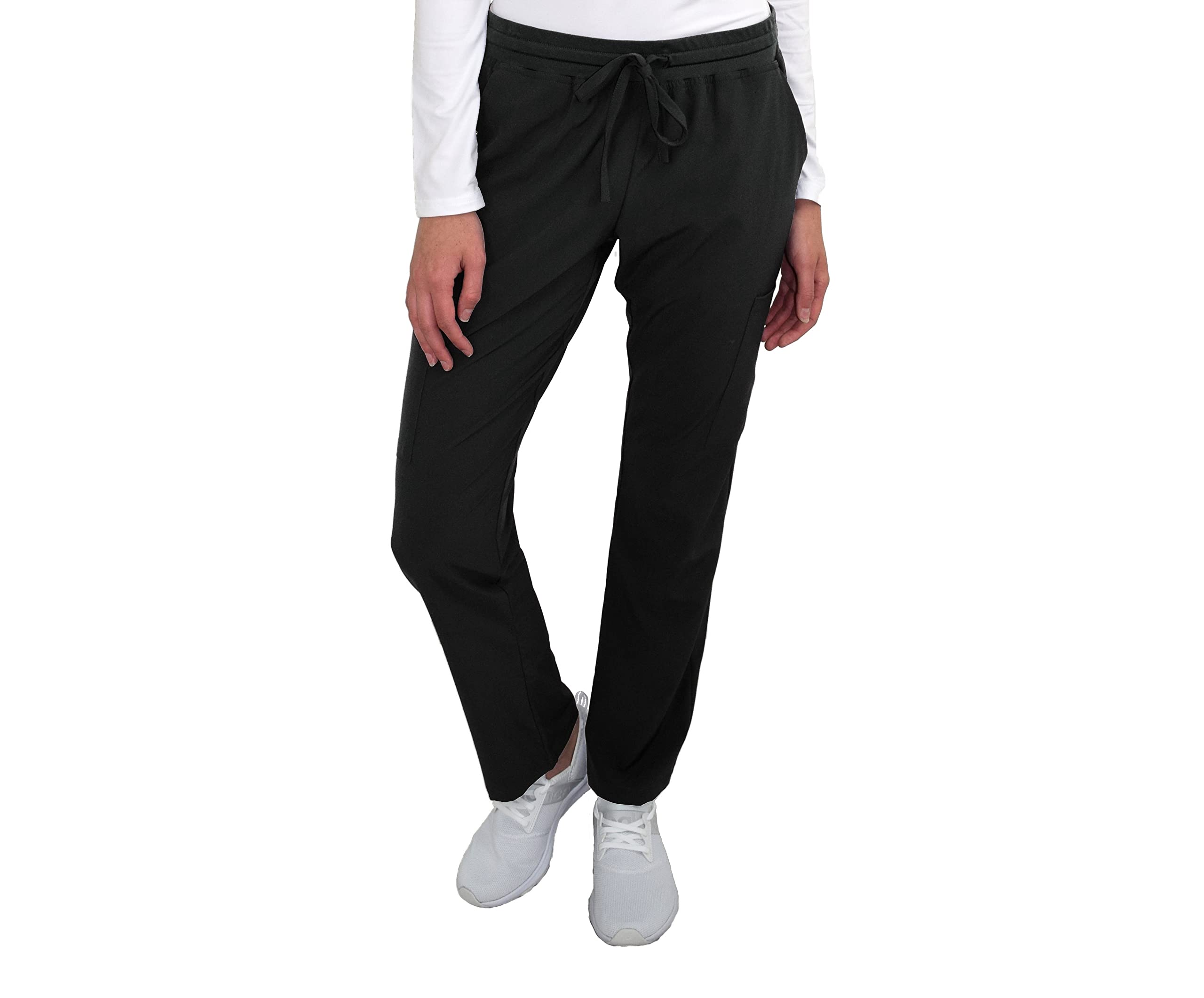 Women's Slim Fit Yoga Cargo Scrub Pants for Medical Nursing & Workout - Comfortable Stretch Fabric for Yoga, Hospital Shifts & Active Lifestyles