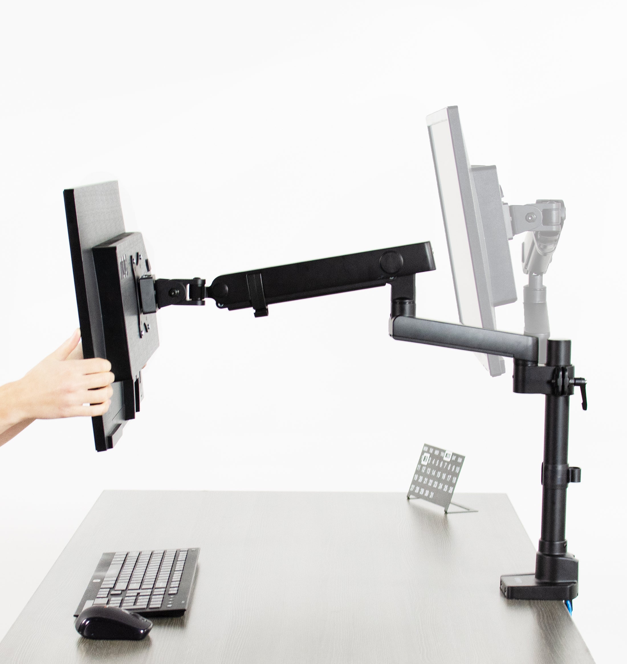 Adjustable Single Monitor Desk Mount Stand with USB Port - Ergonomic Mechanical Arm for Home Office, Gaming & Workspace Setup