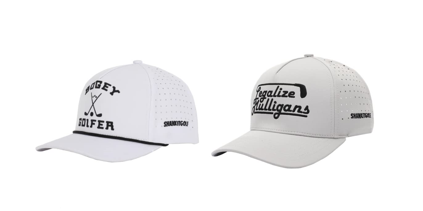 SHANKITGOLF Funny Golf Hat Bundle - Adjustable Bogey Golfer & Legalize Mulligans Baseball Caps for Men & Women - Perfect for Golf Courses, Driving Ranges & Casual Wear