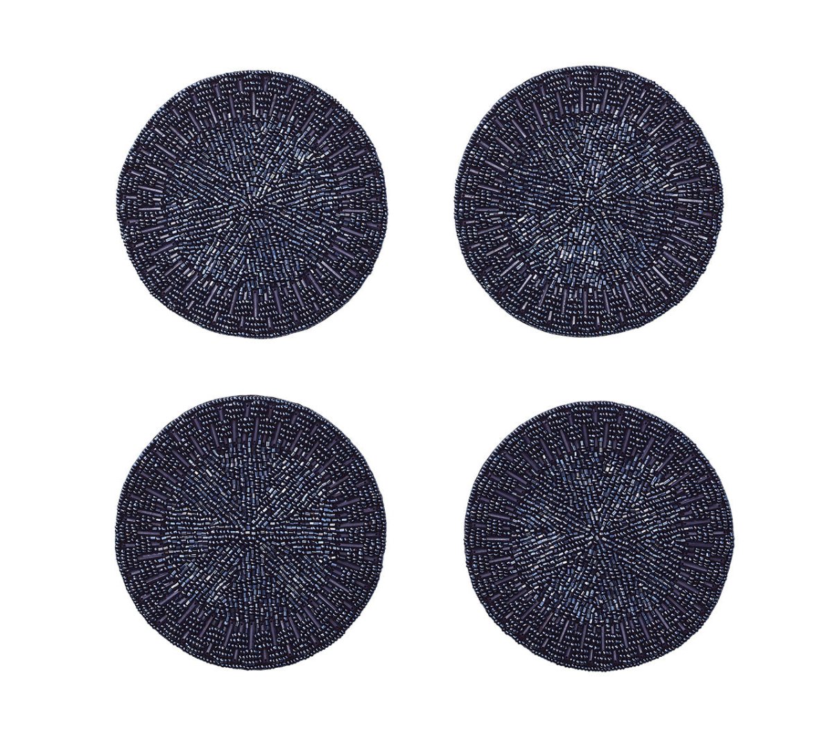 Premium Navy Blue Palisade Coasters Set of 4 with Gift Bag - Elegant Drink Coasters for Home, Office, or Party Use