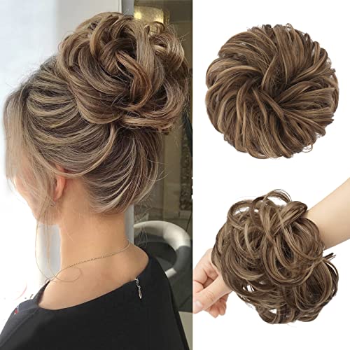 Large Curly Hair Bun Scrunchie Extension - Perfect for Ponytails, Updos & Everyday Hairstyles