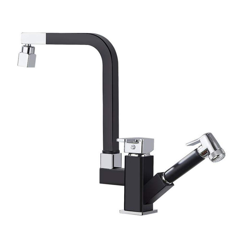 **Pull-Out Sprayer Kitchen Faucet with Hot & Cold Water Mixer - 360° Swivel Spout for Easy Washing & Cooking Tasks**