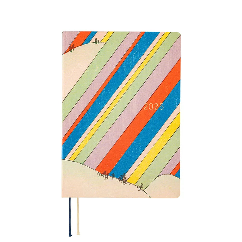 Hobonichi Techo 2025 Planner - A5 Size Daily Journal with Rainbow Art Cover, English Edition | January Start, Monday Week Format | Perfect for Bullet Journaling, Creative Writing & Productivity Tracking