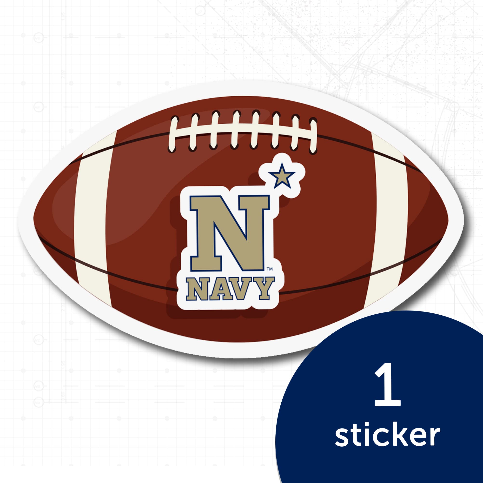 USNA Navy Midshipmen Football Logo Vinyl Decal Sticker - Waterproof Laptop, Water Bottle & Car Decal for US Naval Academy Fans | Perfect for Game Day, School Spirit & Military Pride