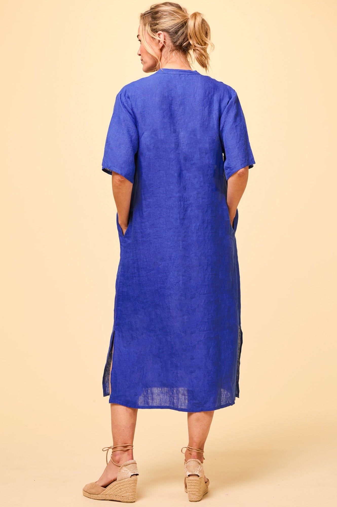 Ithaca Linen Dress for Women - Cobalt Blue Summer Maxi Dress | Breathable & Comfortable Casual Dress for Beach, Vacation, and Everyday Wear