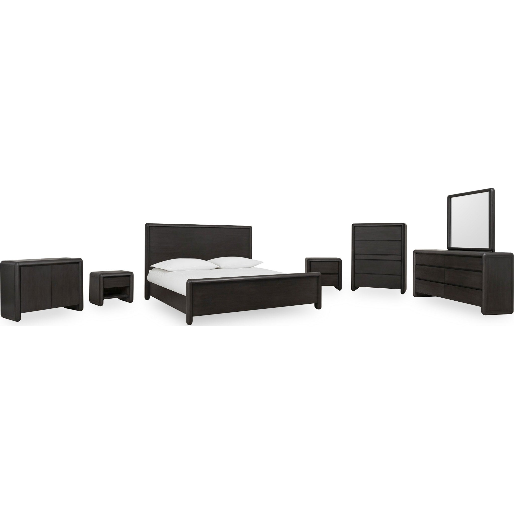 Xolani 6-Drawer Acacia Wood Dresser in Jaguar Finish - Stylish Bedroom Storage for Clothes, Linens & Accessories