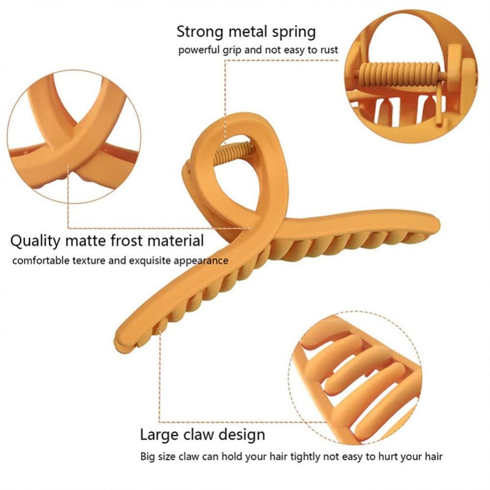 Soft Grip Butterfly Hair Clips for Women & Girls - Strong Hold Matte Hair Clamps for Thick, Long & Curly Hair - Perfect for Ponytails, Buns & Everyday Styling