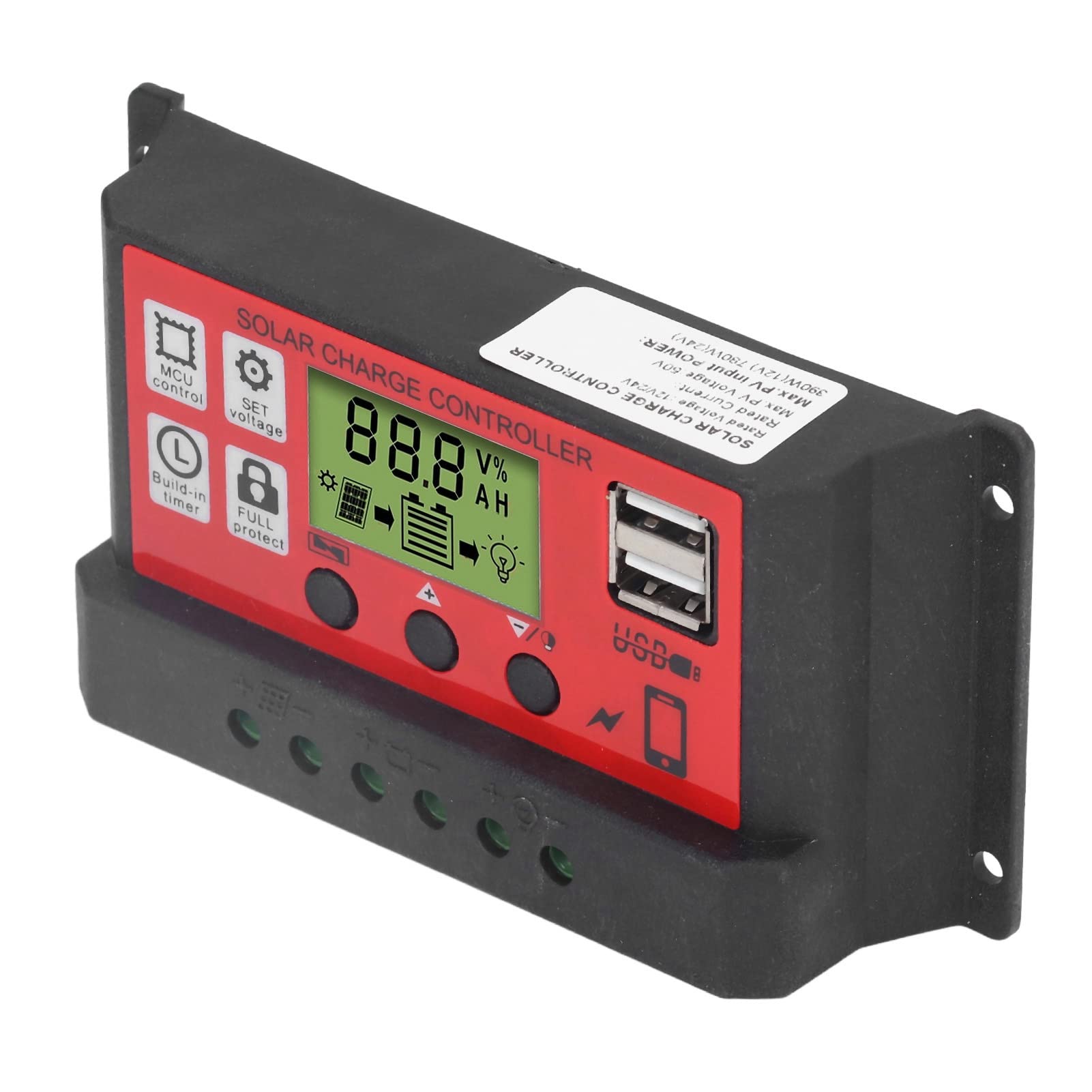 Raguso 10A PWM Solar Controller for Phones - Outdoor & Camping