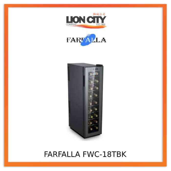 Farfalla FWC 18TBK 18 Bottle Tall Wine Cooler Refrigerator - Dual Zone Temperature Control, Freestanding Wine Fridge for Home, Kitchen, or Bar Use