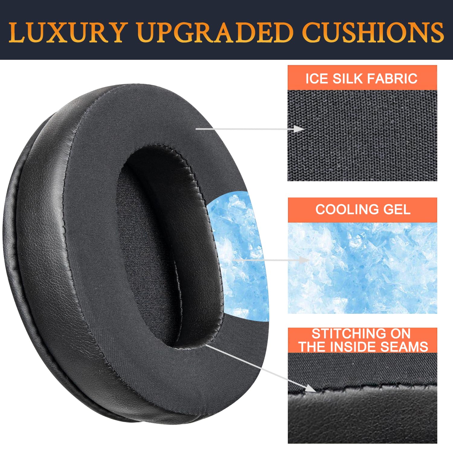 SOULWIT Cooling Gel Earpads Replacement for Razer Kraken V3 & Kraken V3 Pro Gaming Headset - Breathable Memory Foam Ear Cushions with Noise Isolation - Perfect for Long Gaming Sessions & Office Work