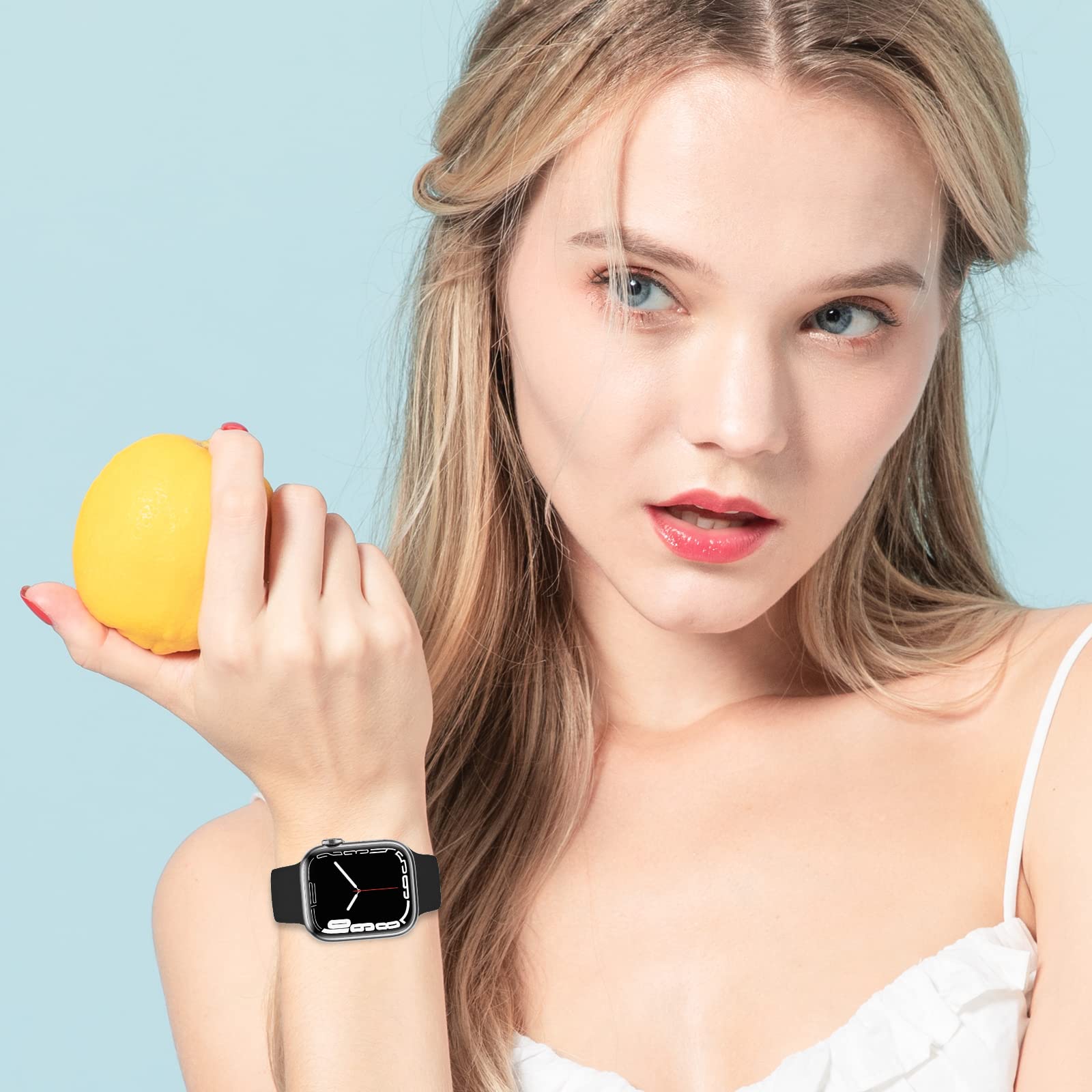 Soft Silicone Sport Replacement Bands for Apple Watch 38mm 40mm 41mm 42mm 44mm 45mm 49mm - Compatible with iWatch Ultra 2, SE, Series 9/8/7/6/5/4/3/2/1 - Durable Strap for Women & Men - Perfect for Gym, Running, Swimming & Everyday Wear