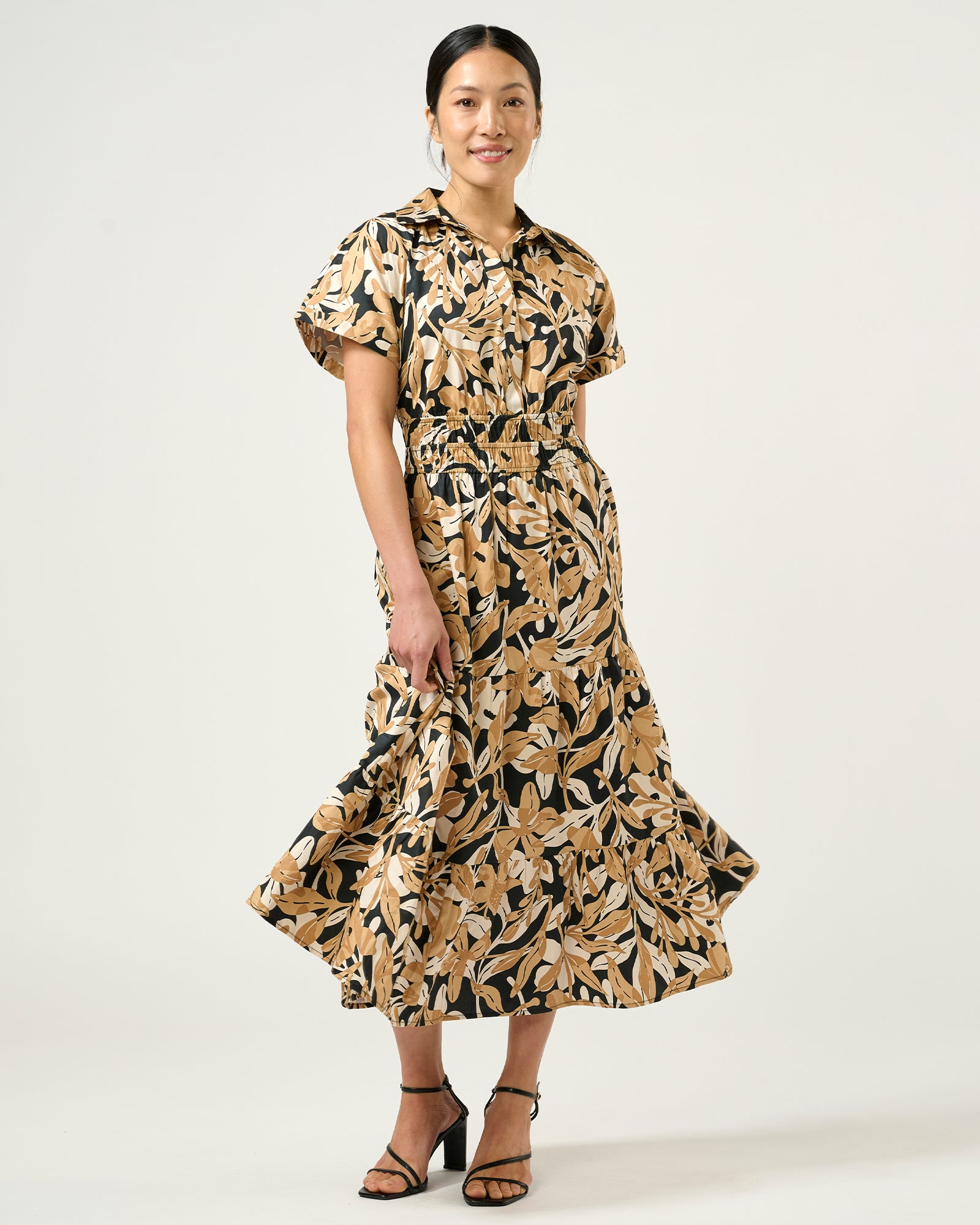 Elegant Cross Collar Dress for Women - Stylish V-Neck Flowy Midi Dress for Casual Wear, Office & Date Night