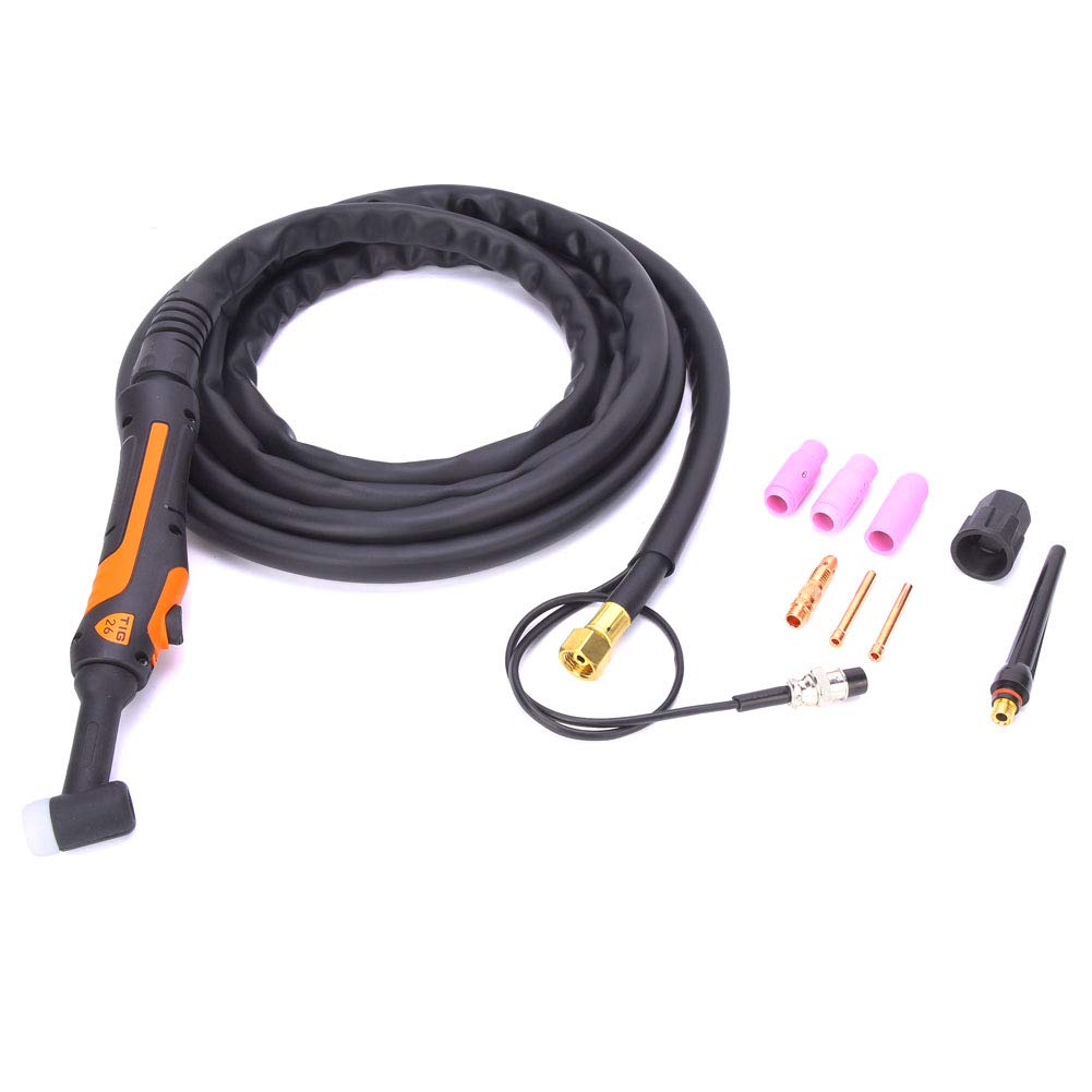 TIG Welding Torch Kit - Air-Cooled TIG Welding Gun with Flexible Soft Head, M16x1.5 Gas Interface for Metal Arc Welding - Perfect for DIY Projects, Metal Fabrication & Automotive Repairs
