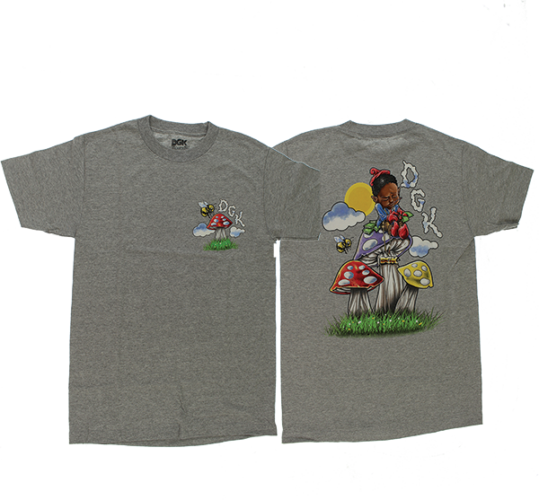 DGK Trippy Math Graphic T-Shirt - Small Size in Heather Grey | Trendy Streetwear for Casual Outfits & Skateboarding
