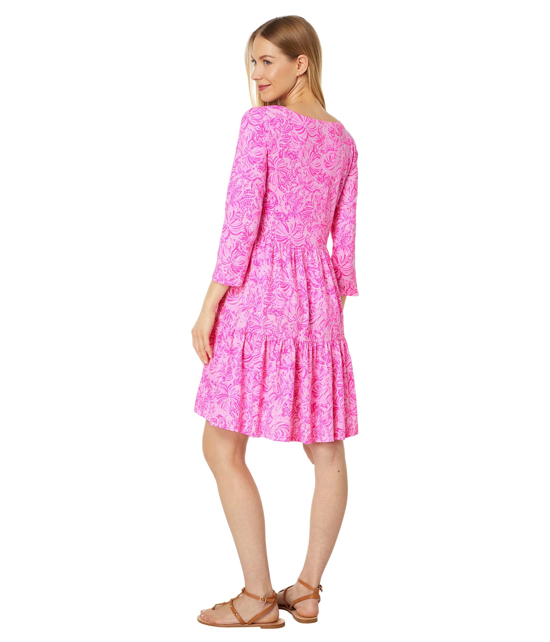 Lilly Pulitzer Geanna Women's Floral Print Dress - 100% Cotton, Machine Washable, Tumble Dry - Perfect for Summer Vacations, Beach Parties & Casual Outings