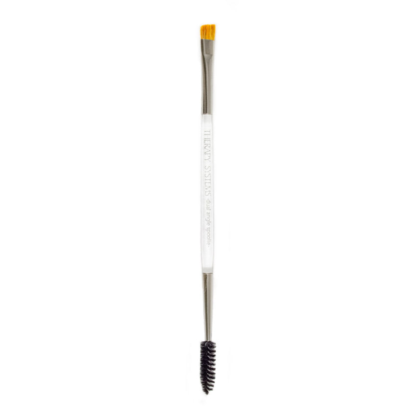 Dual Angle & Spoolie Brush - Professional Eyelash & Eyebrow Makeup Tool for Perfect Definition & Volume - Ideal for Mascara, False Lashes, and Brow Grooming