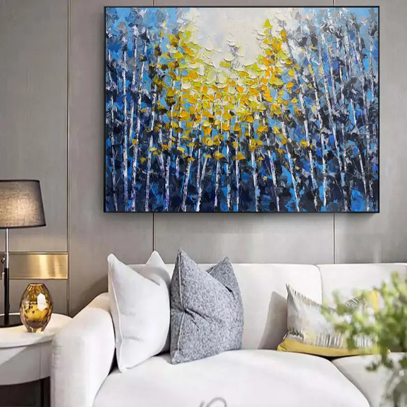Beautiful Flower and Tree Painting #FT027 - Handmade Canvas Art for Home Decor, Living Room, Bedroom & Office Wall