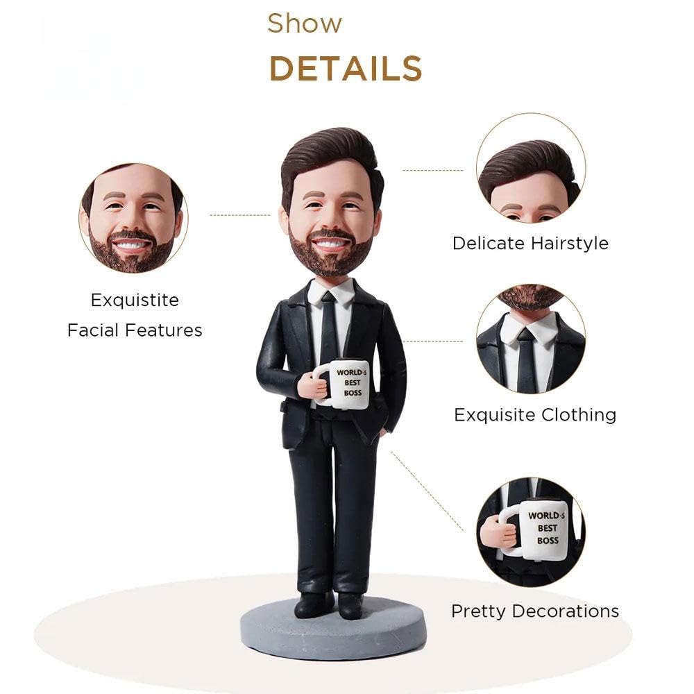 Customized Bobblehead Dolls - Personalized Handmade Golf Sculpture Gift for Men, Boyfriends, Husbands, Office Colleagues & Bosses | Unique Birthday, Anniversary, Retirement & Golf Tournament Gifts | Perfect for Home Office Decor & Sports Memorabilia Collection