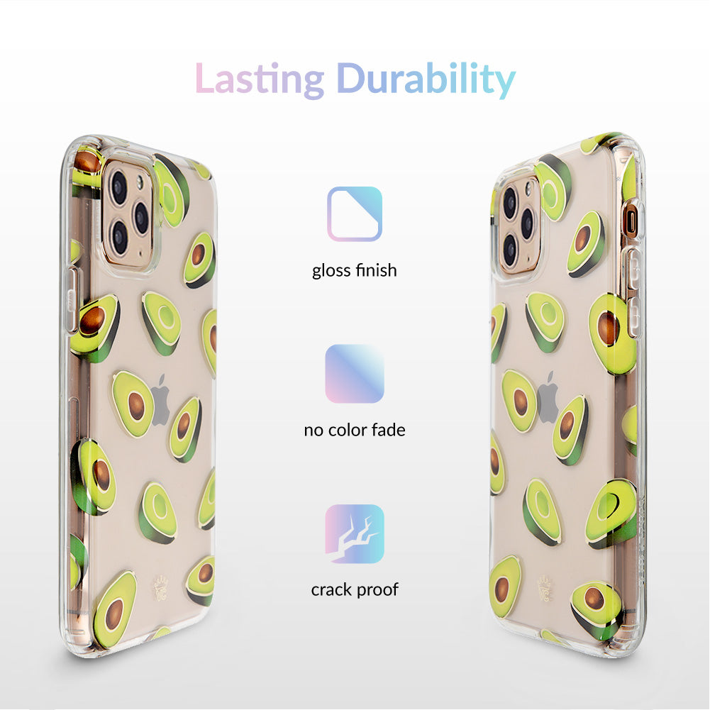 Premium Clear iPhone Case with Avocado Design - Slim Protective Cover for iPhone 12/13/14/15 Pro Max - Cute Eco-Friendly Phone Case for Women & Girls - Perfect for Everyday Use, Travel & Gifting