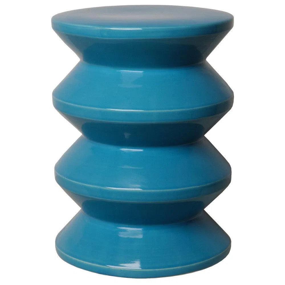 18 Inch Ceramic Garden Stool - Weatherproof Outdoor Patio Furniture for Garden, Balcony & Poolside Decor