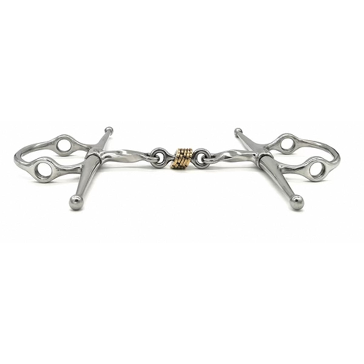 AJR Twisted Brass Disc Nelson Gag Bit - English Horse Riding Training Bit for Dressage & Jumping - Perfect for Equestrian Training & Show Competitions