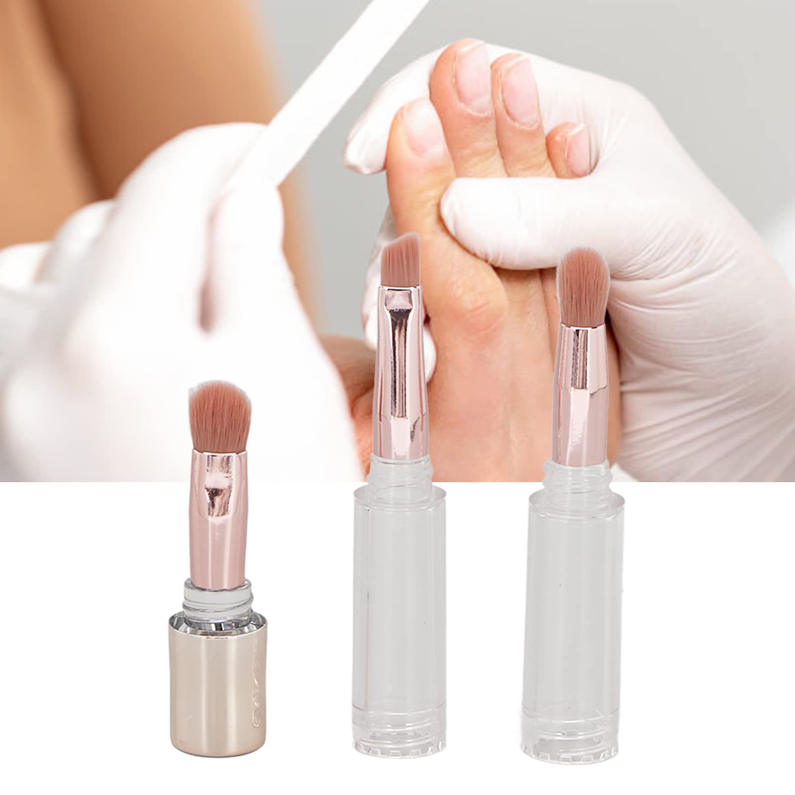 3-in-1 Nail Dust Remover Brush with Cover - Soft Hair for Gel & Powder Nail Art Cleaning - Perfect for Salon & Home Manicures