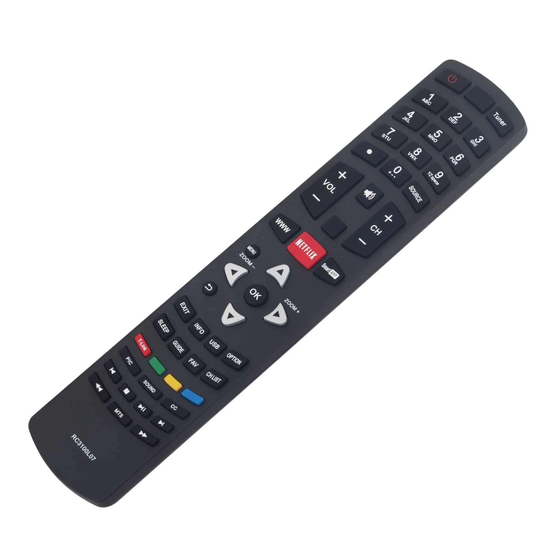 AIDITIYMI RC3100L07 Replacement Remote Control for TCL Smart LED LCD HDTV - Compatible with Netflix & T-Link Smart App | Perfect for Home Entertainment & Streaming