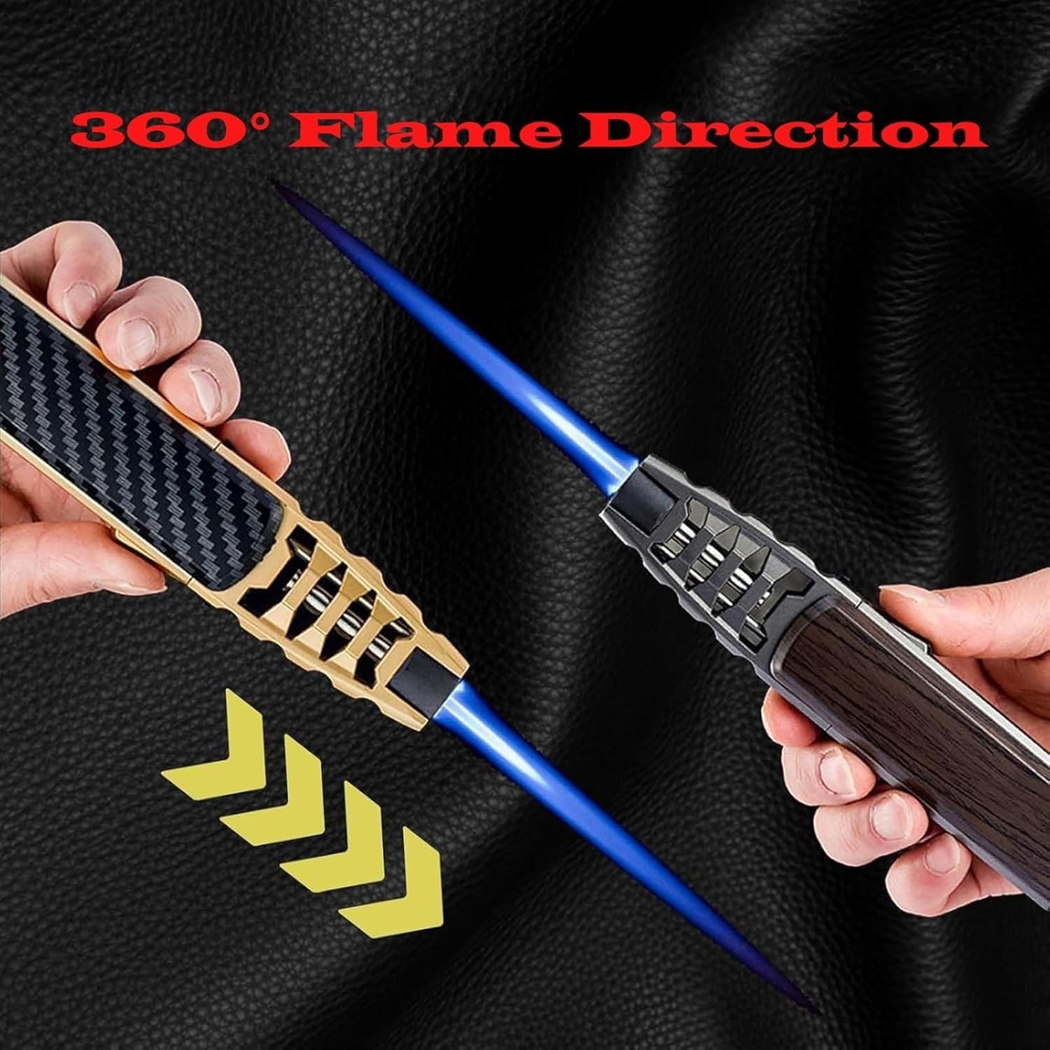 Brightfire Windproof Butane Lighter - Adjustable Flame Torch for Outdoor & Camping
