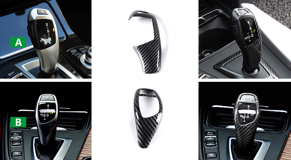 Premium Carbon Fiber Shift Knob Cover for BMW F Series (F20 F30 F40 F10 F07) & X Models (X3 X4 X5 X6) - Lightweight & Durable Manual/Automatic Gear Shift Enhancer - Perfect for Racing & Daily Driving