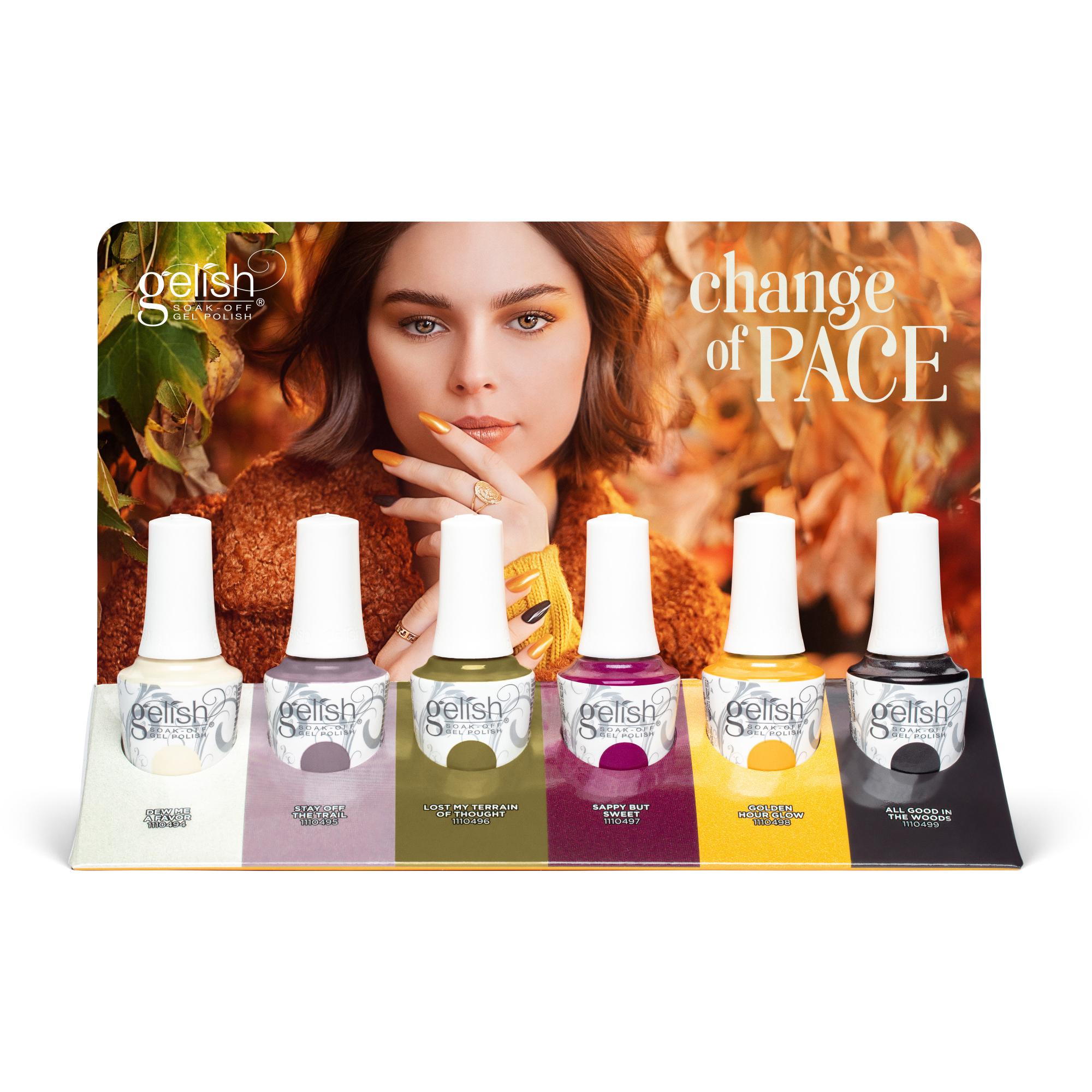Gelish Gel Polish Change of Pace Collection - 6 Piece Set for Nail Art & Salon Use | Long-Lasting UV/LED Manicure Kit for Professional & Home Nail Care
