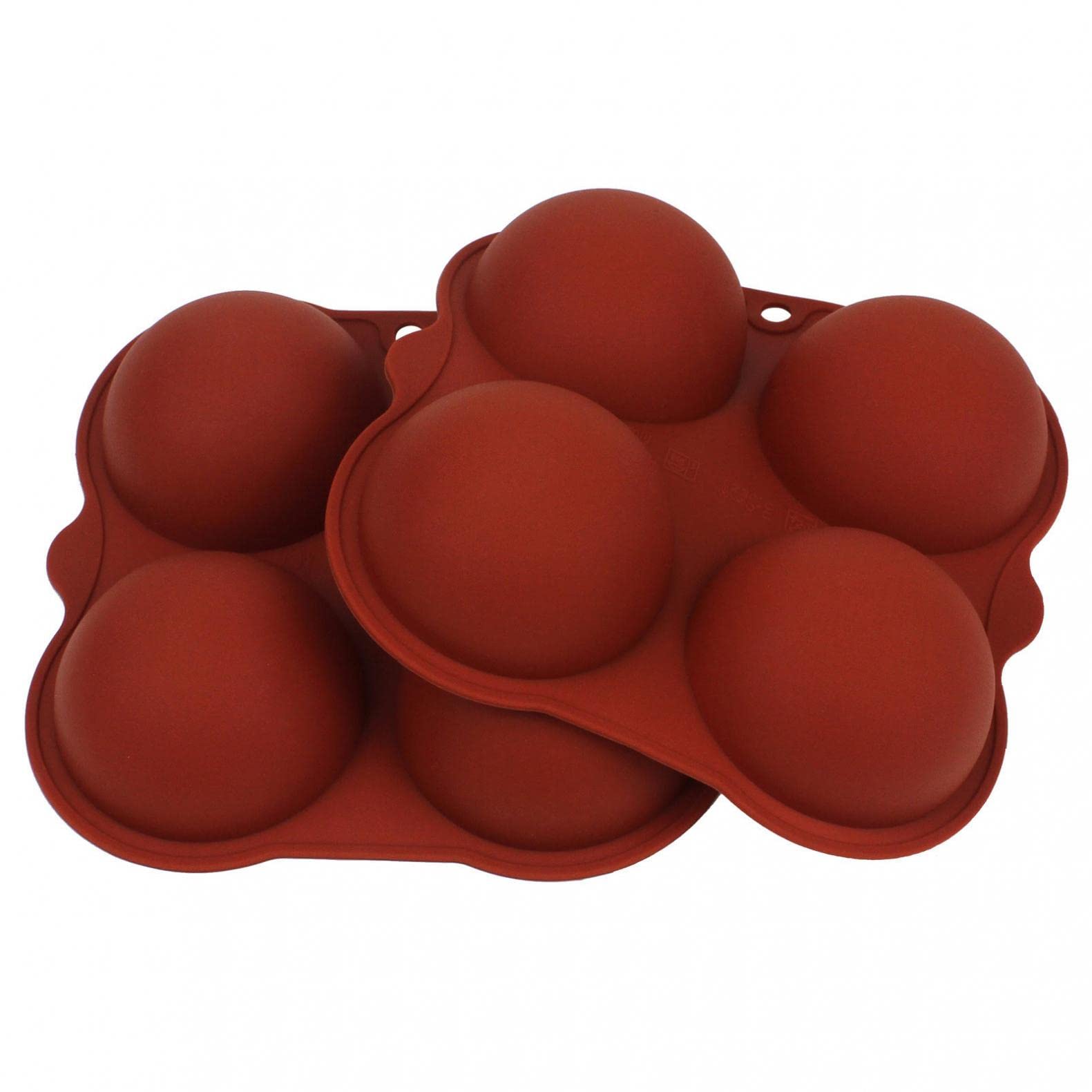 Premium Silicone Chocolate Molds - 7-Piece Half Sphere Baking Molds for Hot Chocolate Bombs, Cakes, Jellies & Dome Mousse | Reusable, Non-Stick, BPA-Free | Perfect for Holiday Gifts, DIY Desserts & Party Treats (Coffee Color)