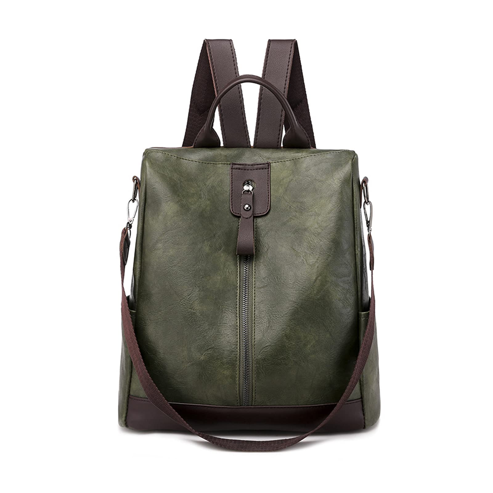 PORRASSO Anti-Theft Women's Backpack - Waterproof PU Leather Daypack with Earphone Hole & Shoulder Straps - Stylish Rucksack for School, Work, Travel & Outdoor Activities