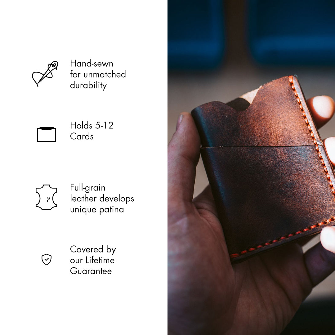 Genuine Leather Front Pocket Wallet for Men - Slim RFID Blocking Minimalist Wallet - Perfect for Travel, Everyday Carry & Gift Giving