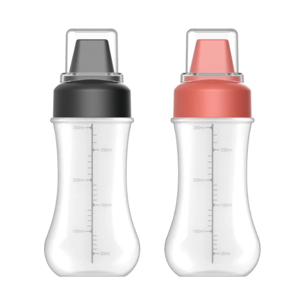 FOMIYES 2-Pack Plastic Squeeze Bottles for Mustard, Ketchup, Salad Dressing, Condiments, Painting & Crafts - Leak-Proof Sauce Dispenser for Kitchen, Baking, BBQ, DIY & Household Use