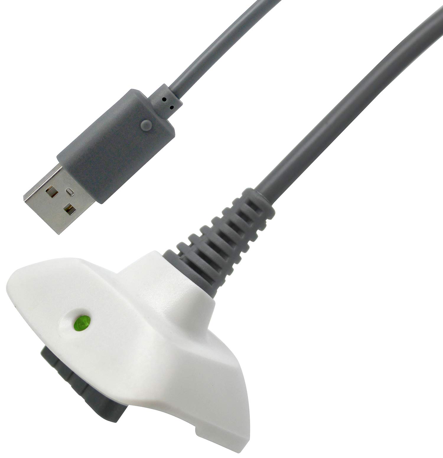OSTENT 2-in-1 Charger Cable with Rechargeable Battery Pack for Xbox 360 Wireless Controller - White | Extended Gaming Sessions, Travel & Home Use