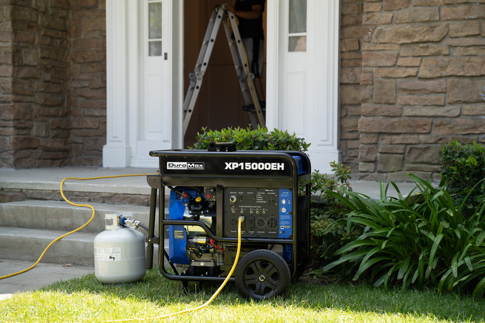15,000W Dual Fuel Portable Generator - Gas & Propane Powered - Backup Power for Home, Camping & Emergency Use
