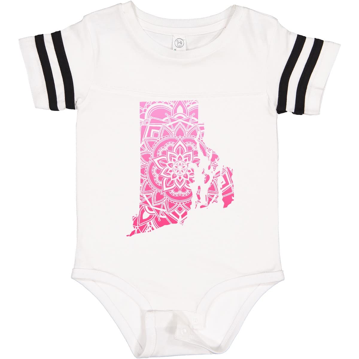 Inktastic Rhode Island Silhouette Mandala Baby Bodysuit - Soft Cotton Onesie for Newborns & Infants - Perfect for Family Outings, Photo Shoots & Everyday Wear