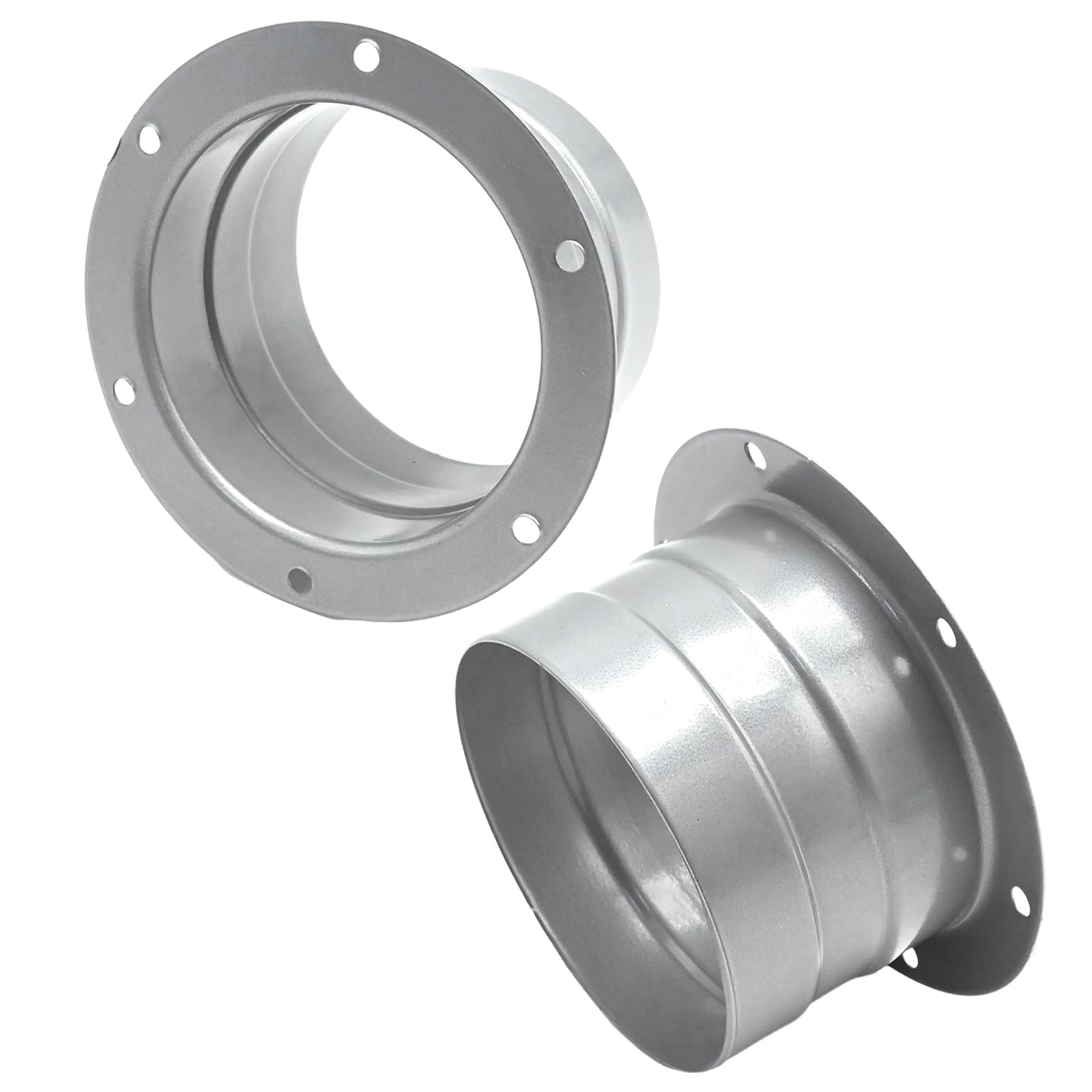 3 Inch Duct Connector Flange - 2 Pack Metal Straight Pipe for HVAC, Ventilation, Cooling & Heating Systems | Perfect for Home, Office & Industrial Air Conditioning Installations