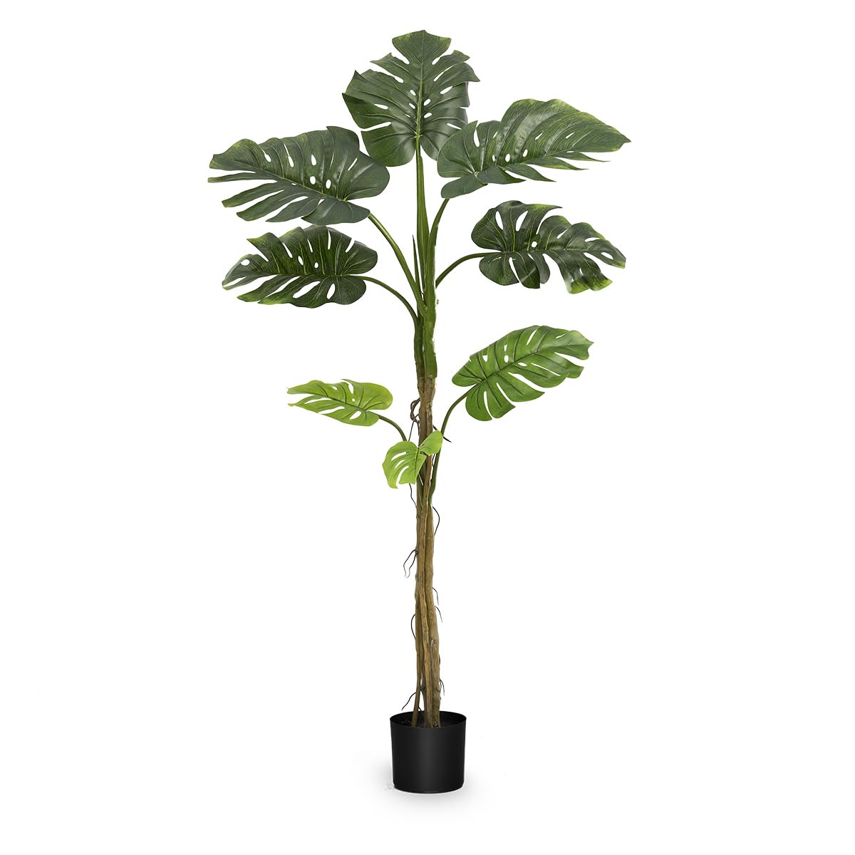 Maia Shop 5ft Artificial Monstera Deliciosa Plant - Realistic Fake Palm Tree for Home & Office Decor - Indoor Tropical Houseplant for Living Room, Bedroom, Balcony & Wedding Centerpieces