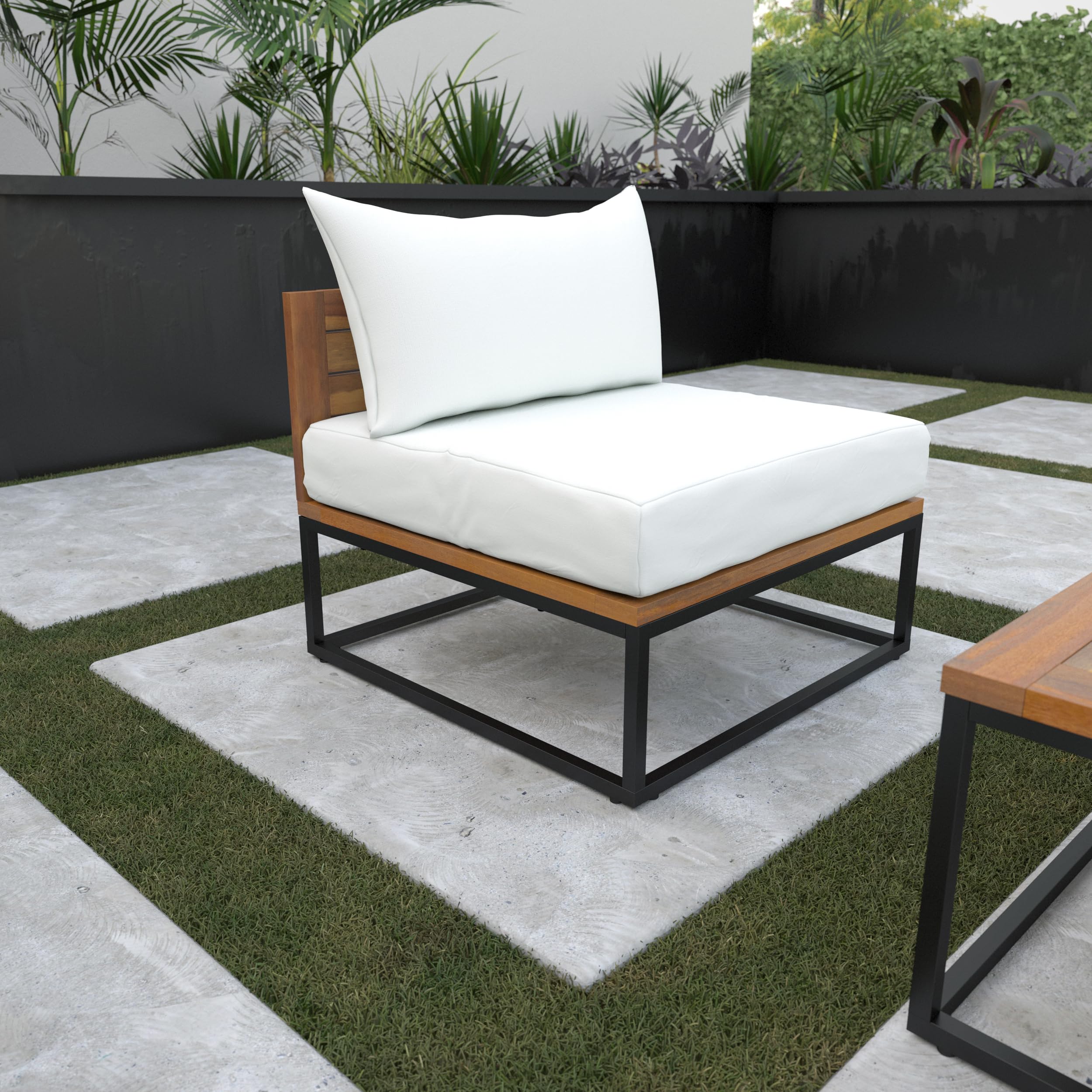 SEI Furniture Taradale Outdoor Patio Chair with Cushion - Weather-Resistant White Wicker Lounge Chair for Garden, Poolside, Deck & Backyard Relaxation