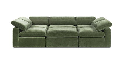 6-Seat Aspen Modular Sectional Sofa - Modern L-Shaped Pit Group with Reversible Chaise for Living Room, Family Room, or Basement