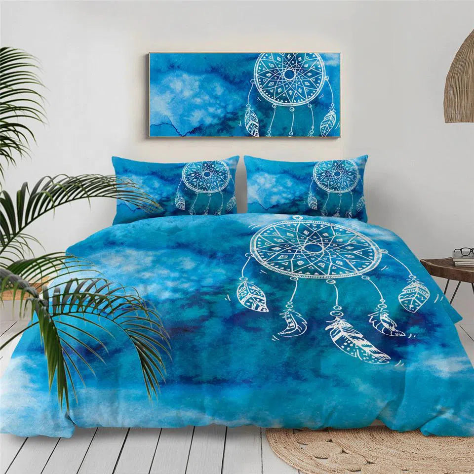 Ocean Dreaming Luxury Bedding Set - Soft 100% Cotton Queen Size Bed Sheet Set with Pillowcases - Perfect for Coastal Themed Bedrooms & Beach House Decor