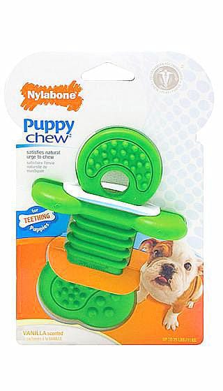 Nylabone Puppy Chew Toys - Durable Rubber Teething Toys for Puppies, Dog Chew Bones for Small & Medium Breeds - Perfect for Teething Relief, Boredom & Dental Health
