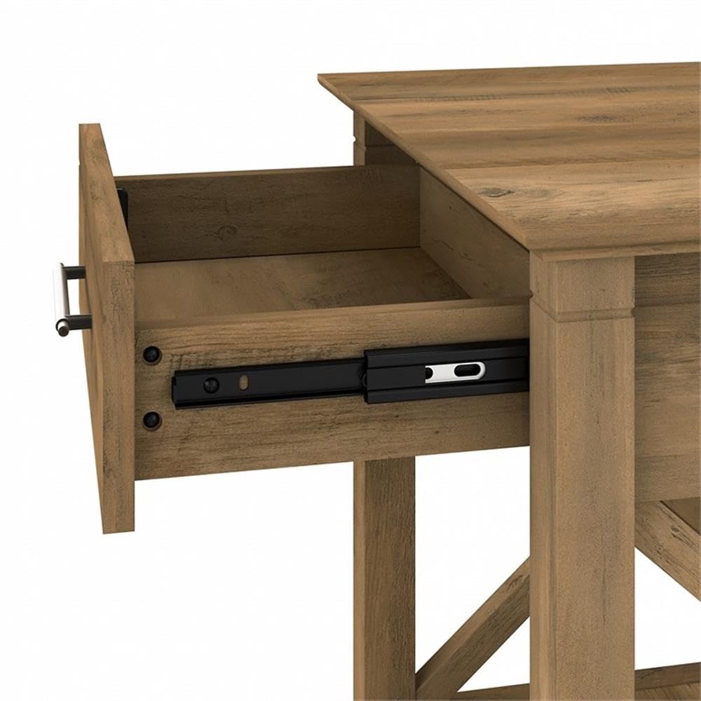 Bush Furniture Key West Nightstand with Drawer - Reclaimed Pine Wood Bedside Table for Bedroom, Living Room & Guest Room - Rustic Night Stand with Storage for Home Decor