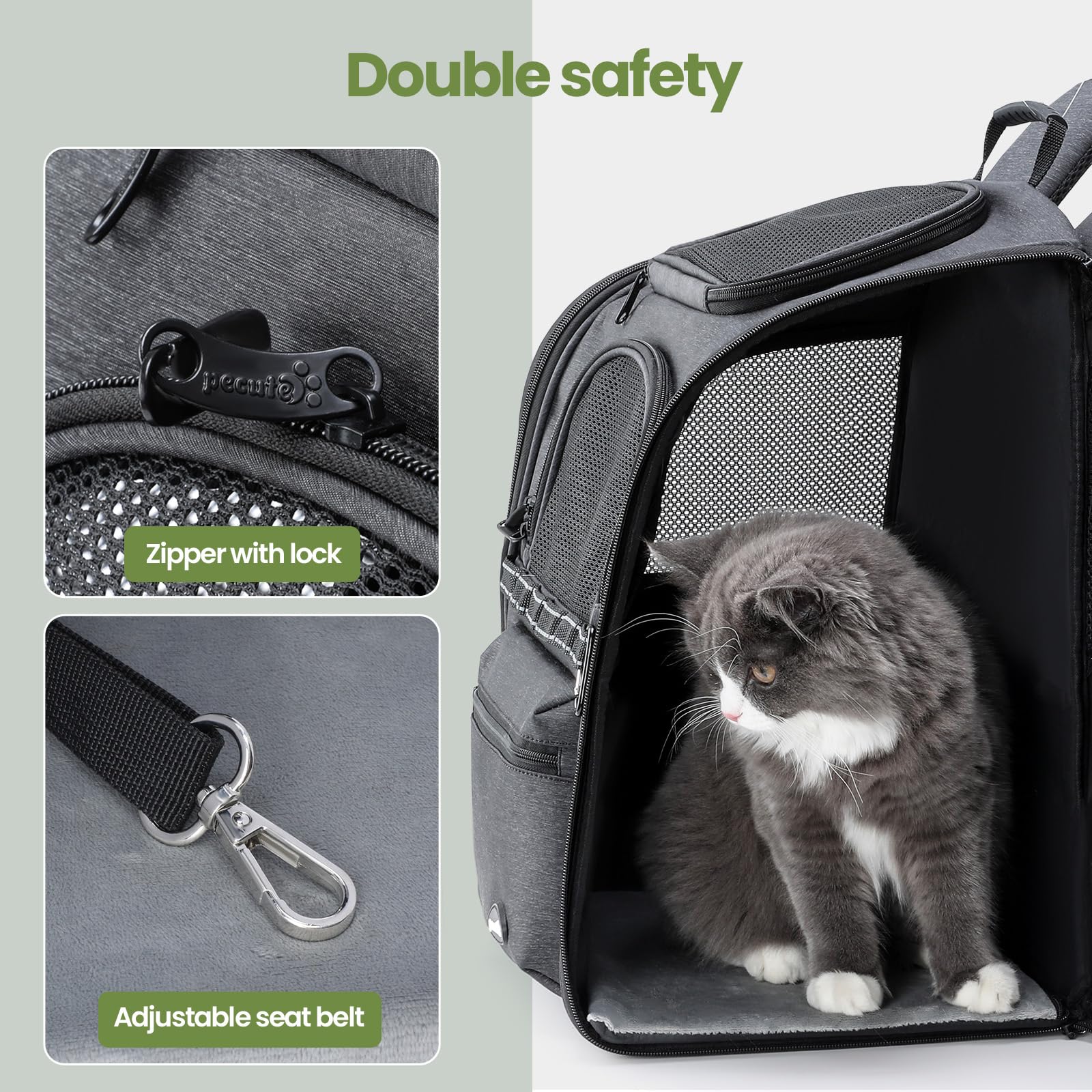 Pecute Foldable Cat Backpack Carrier - Lightweight & Ergonomic Pet Travel Backpack for Small Dogs & Cats - Perfect for Hiking, Vet Visits & Outdoor Adventures